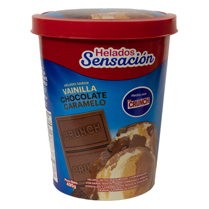 Helado Vainilla Chocolate Caramelo Crunch  Sensacion Env 495g
