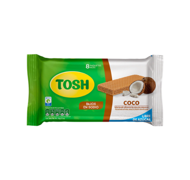 Galleta Wafer Coco Tosh 8 Unid 212g