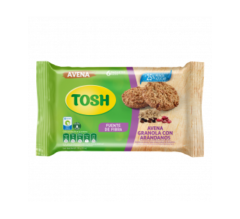 Galleta Tosh Avena Granola Con Arand 6 unid 156g