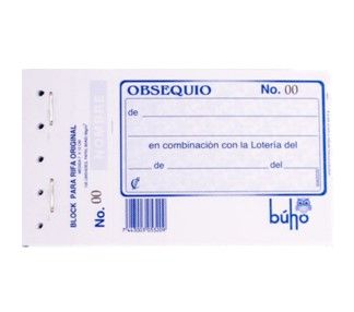 TALONARIO RIFA BUHO BOND #3209