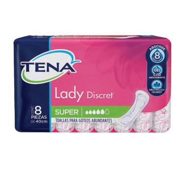 Toalla Tena Lady Discret Goteo Abundante 8 u