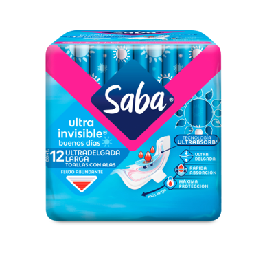 Toalla Saba Ultradelgada Larga Con Alas  12 U