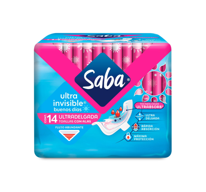 Toalla Saba Ultra Delgada con Alas 1X14