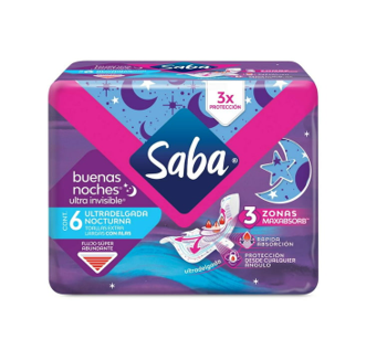 Toalla Saba ultra buenas noches c/a 1x6