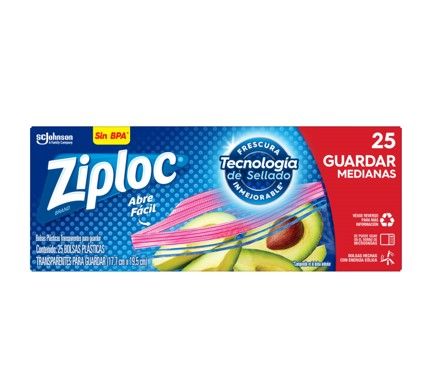 Bolsa Ziploc medianas marca Johnson 25 u