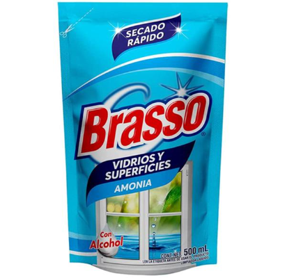 Limpiador de vidrios y superf. Brasso Amonia 500ml