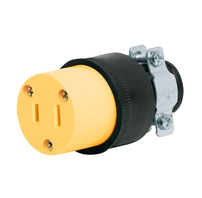 Enchufe Hembra  Metal  2 Polos P/ Exterior Voltech
