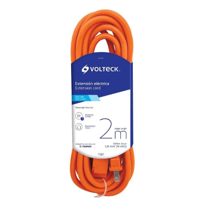 Extensión Eléctrica Naranja 2m Volteck