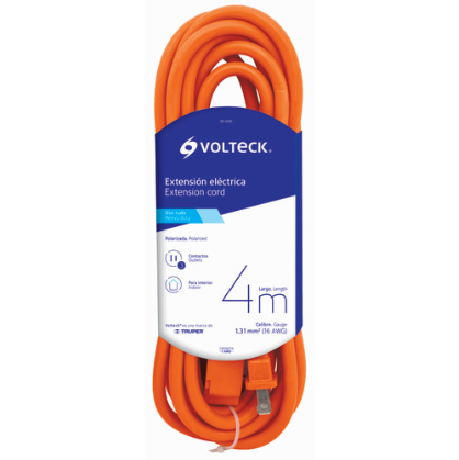 Extensión Eléctrica Naranja 4m Volteck