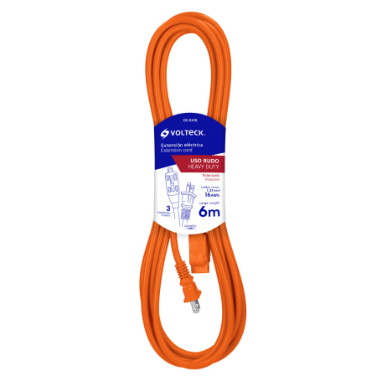 Extensión Eléctrica Naranja 6m Volteck