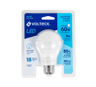 Bombillo LED 127V 9W/60W LUZ DIA 800ML Volteck
