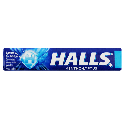 Confite Halls barra sabor Menta y eucalip 25,2g
