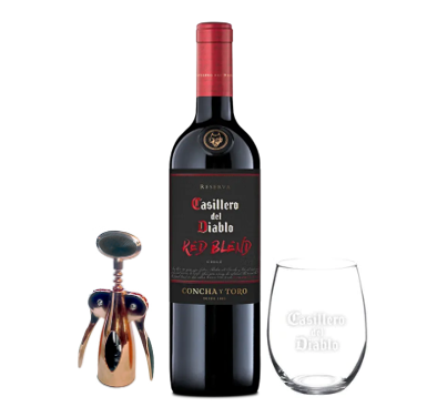 Casillero del Diablo Red Blend 750ml +Vaso+Descorchador