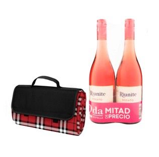 Vino Ruinite Rosato 750ml, 2 Unidades + Manta Picnic