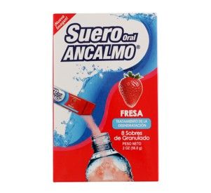 Suero Oral Ancalmo, Sabor Fresa, 7.1g