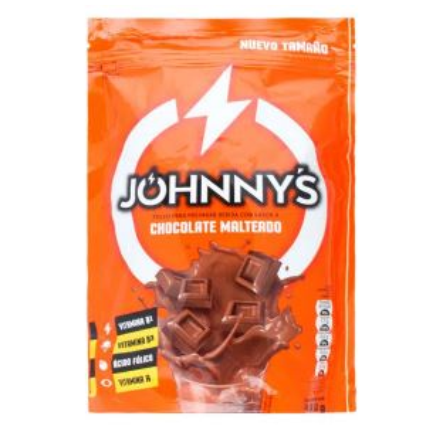 Bebida en polvo chocolate, Marca Johnnys, Empaque 100g