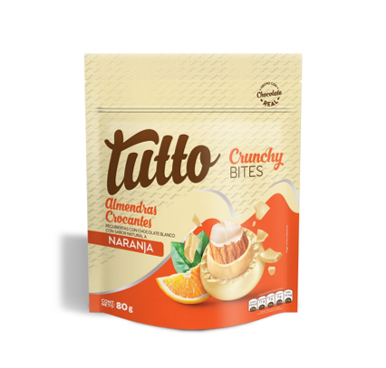 Almendras recubiertas de chocolate sabor a Naranja Tutto 80 g
