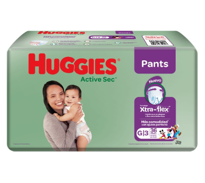 Pañal Huggies Active Sec G Pants 36 Unidades 