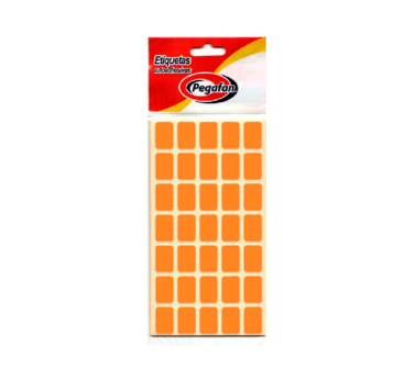 Etiqueta Pegafan cuad naranja