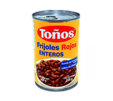 Frijoles Rojos Enteros Marca Toños 420g