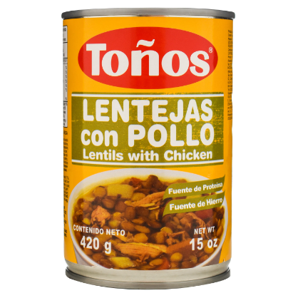 Lentejas Con Pollo Enlatadas Marca Toños 420g