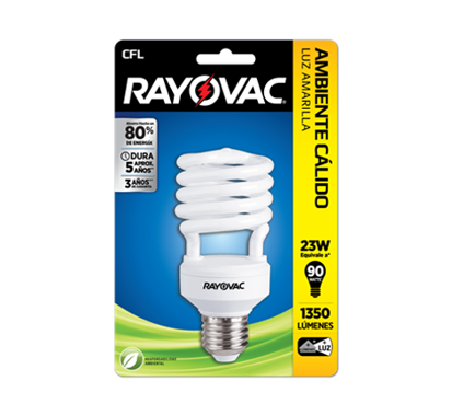 Bombillo ahorrador espieal rayovac 20w 