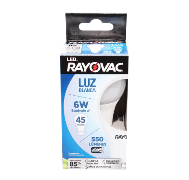 Bombillo LED 6W 550LM 110-130V Rayovac 1 unidad