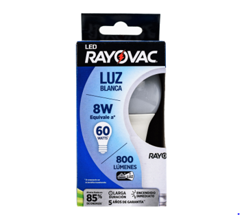 Bombillo LED 8W 800LM 110-130V Rayovac 1 unidad