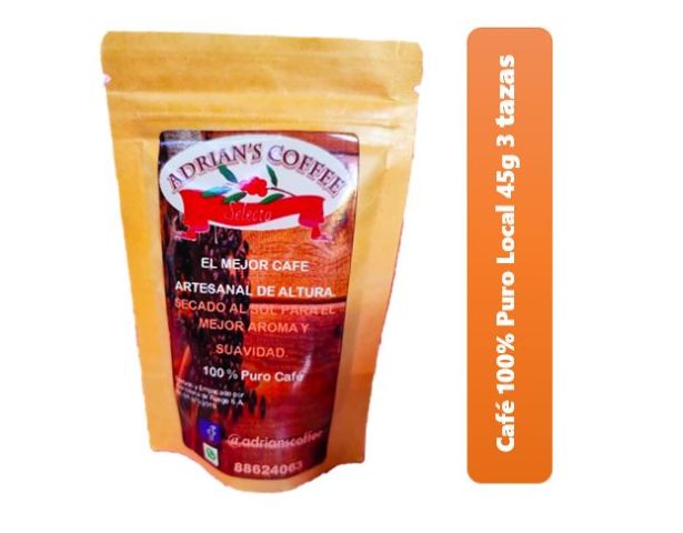 Café puro molido, Adrian´s Coffe selecto sobr 45g  Producto Local